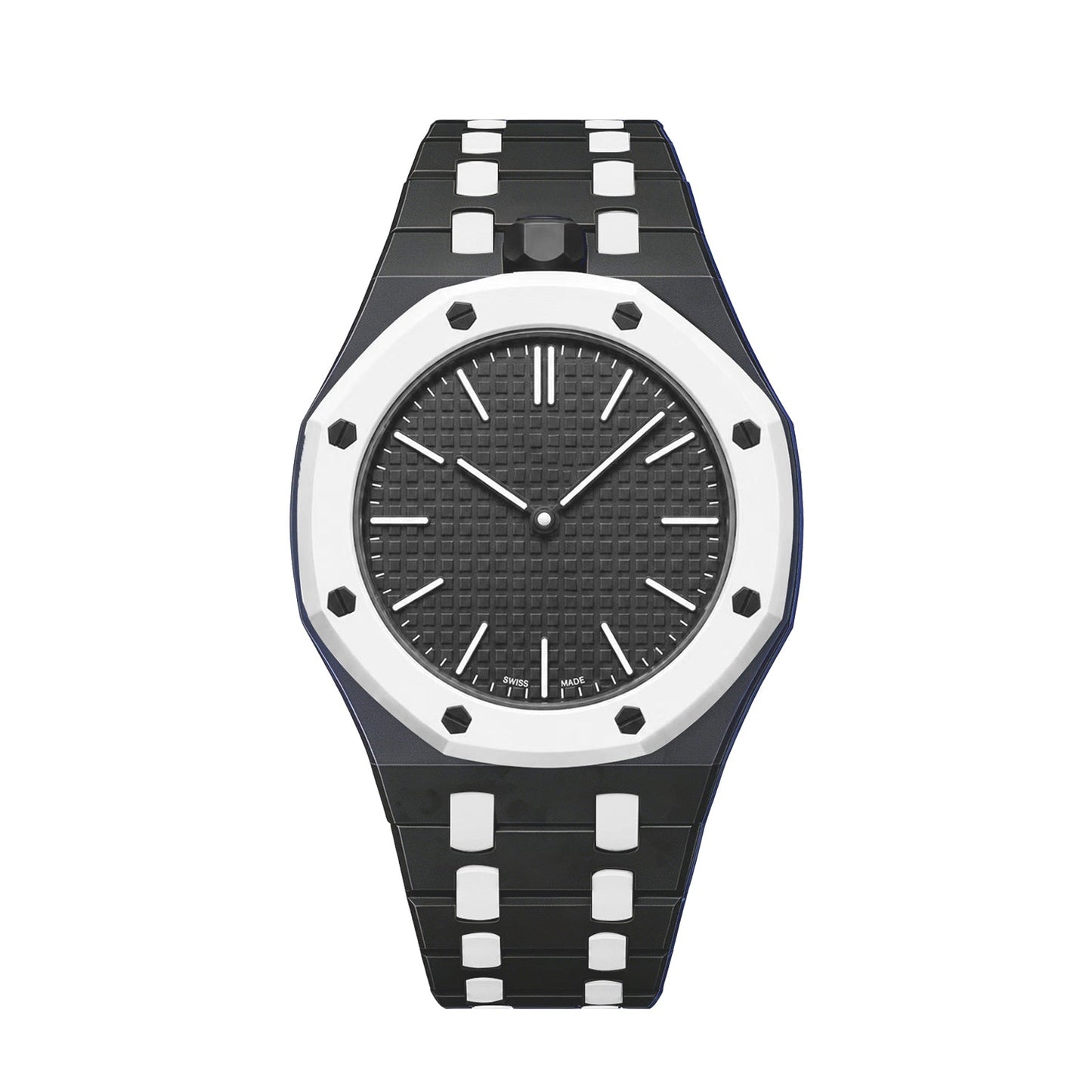 [LunaMar]OAK POP EXCLUSIVE BLACK AND WHITE BIOCERAMIC STRAP