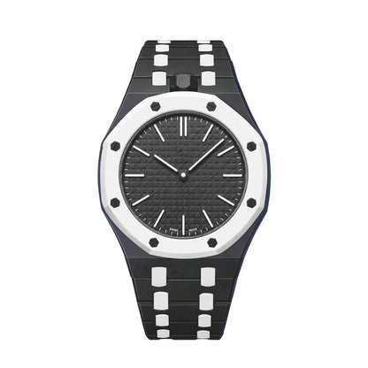 [LunaMar]OAK POP EXCLUSIVE BLACK AND WHITE BIOCERAMIC STRAP