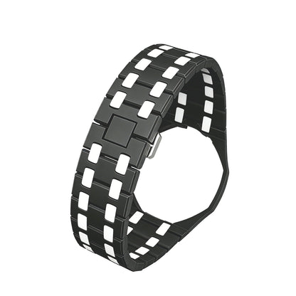 [LunaMar]OAK POP EXCLUSIVE BLACK AND WHITE BIOCERAMIC STRAP