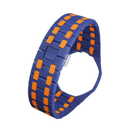 [LunaMar]OAK POP EXCLUSIVE DARK BLUE AND ORANGE BIOCERAMIC STRAP