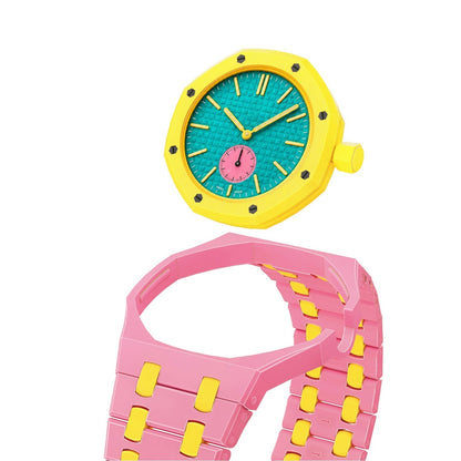 [LunaMar]OAK POP EXCLUSIVE PINK AND YELLOW BIOCERAMIC STRAP