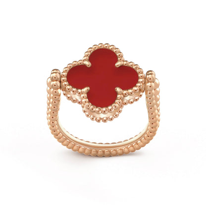 [LunaMar]LUCKY CLOVER ROSE GOLD REVERSIBLE RING