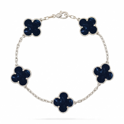 [LunaMar]LUCKY CLOVER 5-MOTIF BRACELET - PIETERSITE COLLECTION