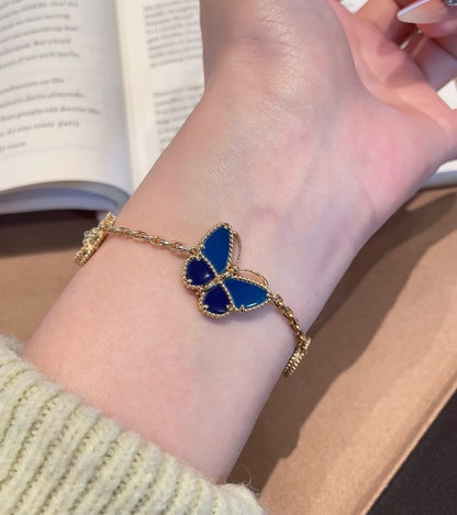 [LunaMar]SPRING ENCHANTMENT BUTTERFLY & FLORAL CHARM BRACELET