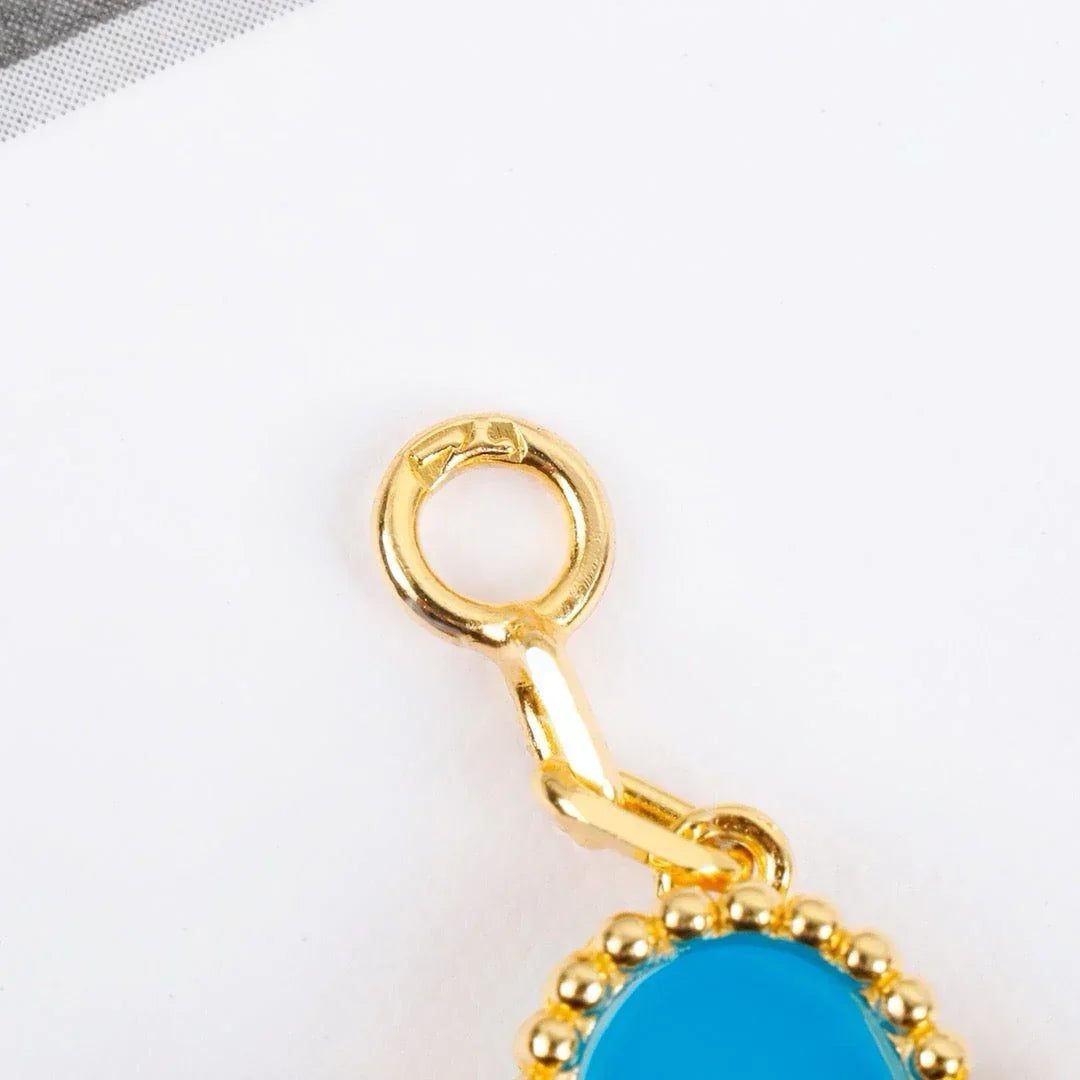 [LunaMar]LUCKY CLOVER 5-MOTIF BRACELET - TURQUOISE COLLECTION