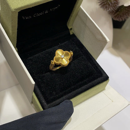 [LunaMar]LUCKY CLOVER GOLD REVERSIBLE RING