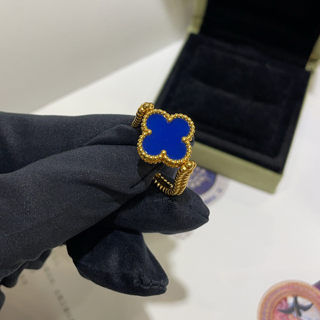 [LunaMar]LUCKY CLOVER GOLD REVERSIBLE RING
