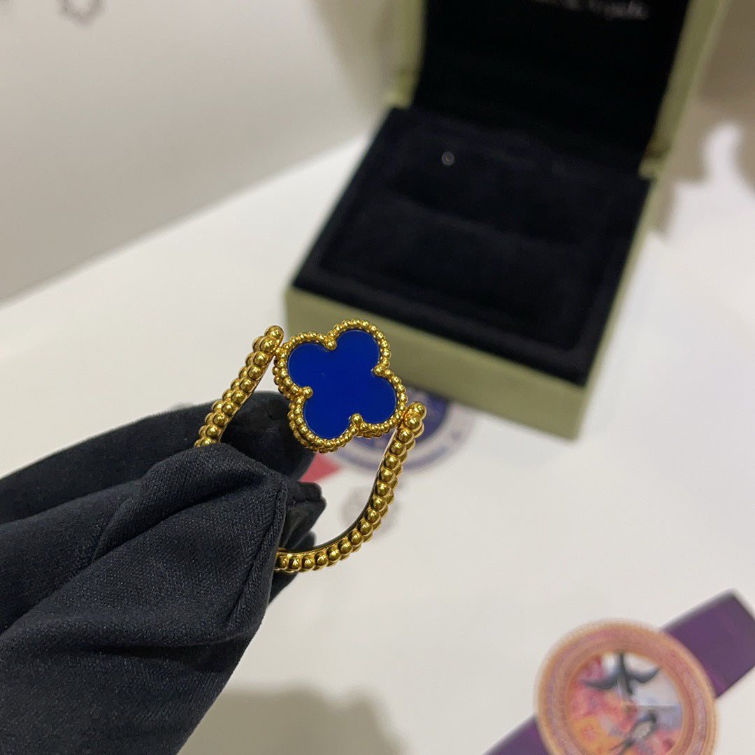 [LunaMar]LUCKY CLOVER GOLD REVERSIBLE RING