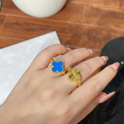 [LunaMar]LUCKY CLOVER GOLD REVERSIBLE RING