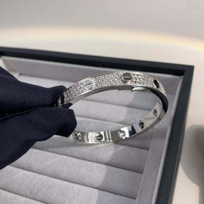 [LunaMar]CLASSIC 6.1MM LOVE BANGLE - DIAMOND PAVÉ & BLACK CERAMIC