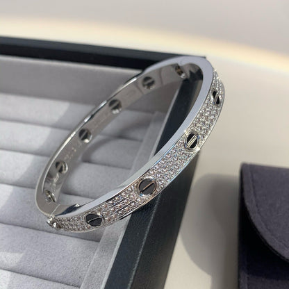 [LunaMar]CLASSIC 6.1MM LOVE BANGLE - DIAMOND PAVÉ & BLACK CERAMIC