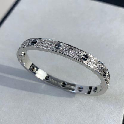 [LunaMar]CLASSIC 6.1MM LOVE BANGLE - DIAMOND PAVÉ & BLACK CERAMIC