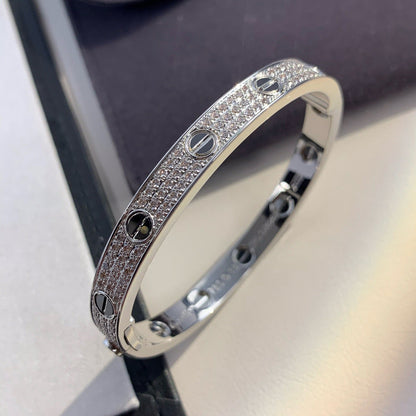 [LunaMar]CLASSIC 6.1MM LOVE BANGLE - DIAMOND PAVÉ & BLACK CERAMIC