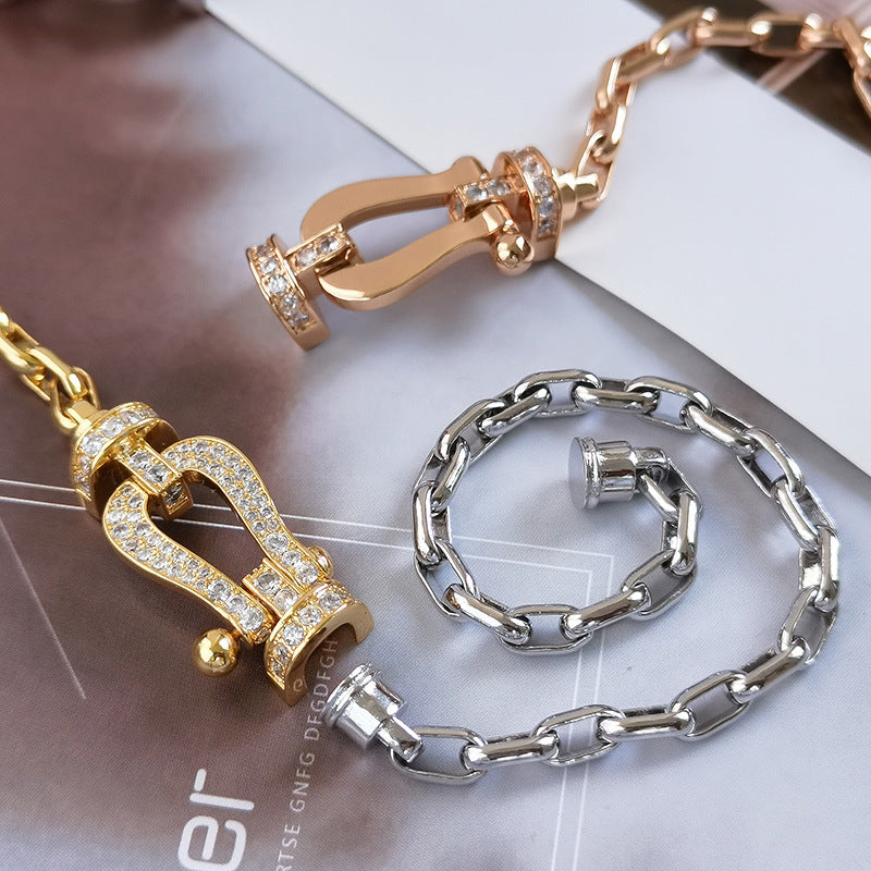 [LunaMar]FORCE LARGE HORSESHOE CLASP METAL BRACELET