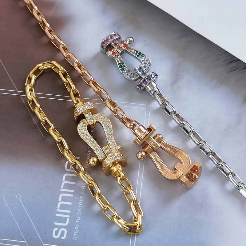 [LunaMar]FORCE LARGE HORSESHOE CLASP METAL BRACELET