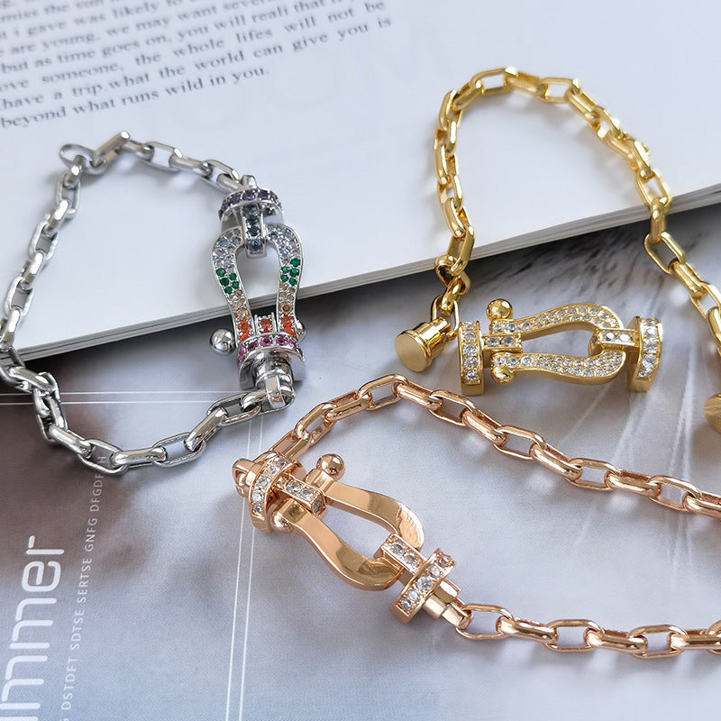[LunaMar]FORCE LARGE HORSESHOE CLASP METAL BRACELET