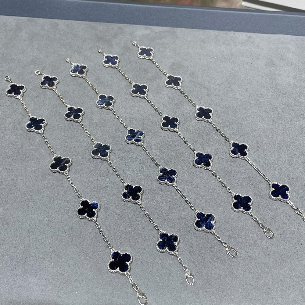 [LunaMar]LUCKY CLOVER 5-MOTIF BRACELET - PIETERSITE COLLECTION