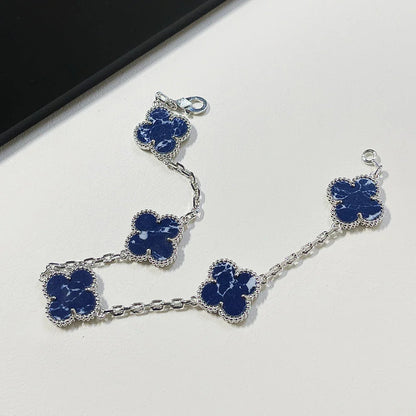 [LunaMar]LUCKY CLOVER 5-MOTIF BRACELET - PIETERSITE COLLECTION