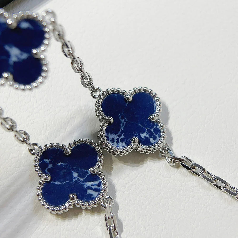 [LunaMar]LUCKY CLOVER 5-MOTIF BRACELET - PIETERSITE COLLECTION