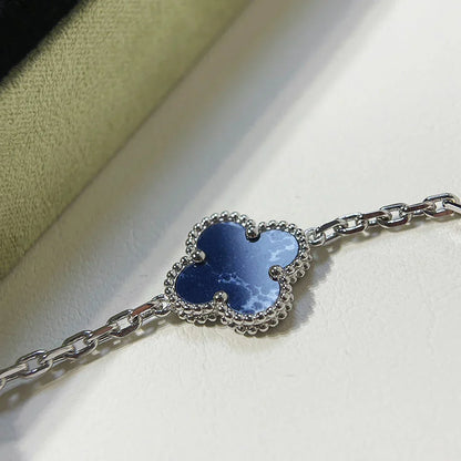 [LunaMar]LUCKY CLOVER 5-MOTIF BRACELET - PIETERSITE COLLECTION