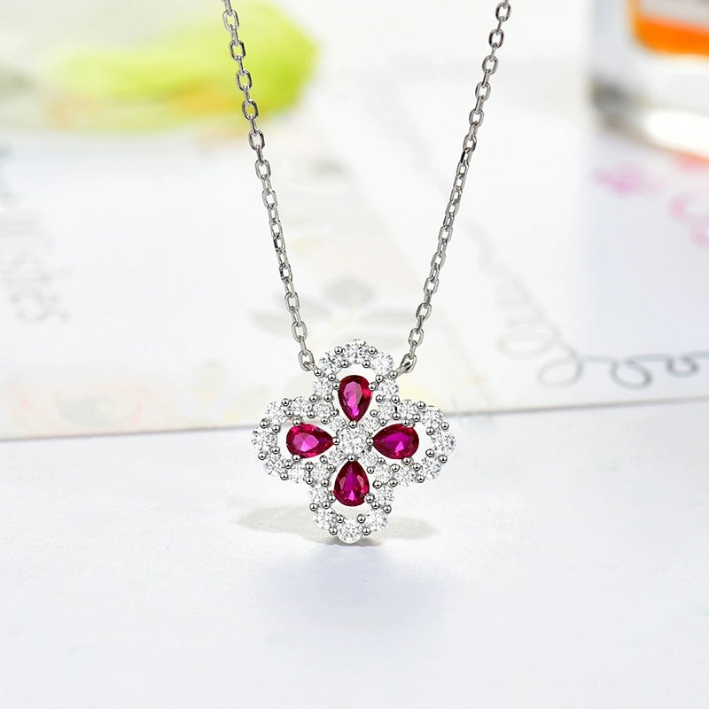 [LunaMar]LOOP NECKLACE FULL MOTIF DIAMOND 16MM MULTIPLE COLORS