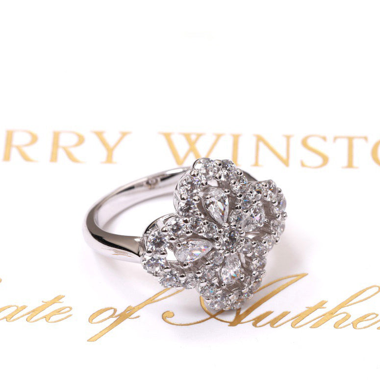 [LunaMar]LOOP RING FULL MOTIF DIAMOND 16MM SILVE