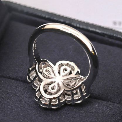 [LunaMar]LOOP RING FULL MOTIF DIAMOND 16MM SILVE