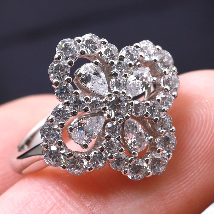[LunaMar]LOOP RING FULL MOTIF DIAMOND 16MM SILVE