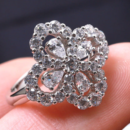 [LunaMar]LOOP RING FULL MOTIF DIAMOND 16MM SILVE