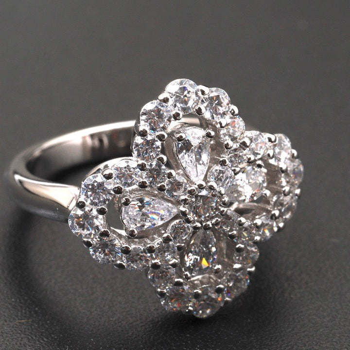 [LunaMar]LOOP RING FULL MOTIF DIAMOND 16MM SILVE