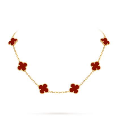 [LunaMar]CLASSIC LUCKY 10-MOTIF CLOVER NECKLACE GOLD COLLECTION