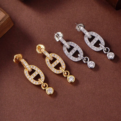 [LunaMar]HM CHAINE DIAMOND EARRINGS