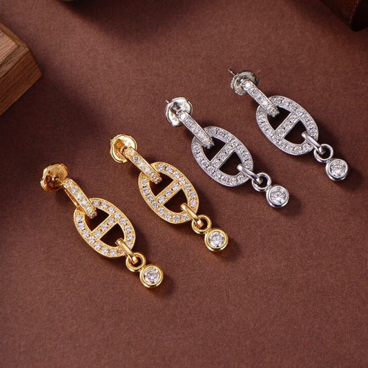 [LunaMar]HM CHAINE DIAMOND EARRINGS