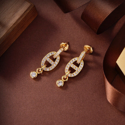 [LunaMar]HM CHAINE DIAMOND EARRINGS
