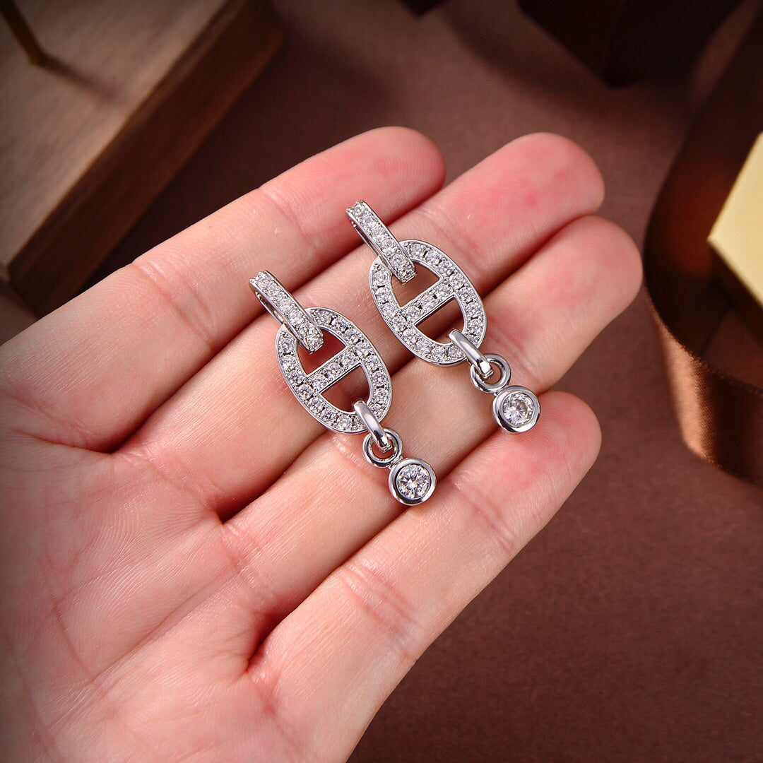 [LunaMar]HM CHAINE DIAMOND EARRINGS