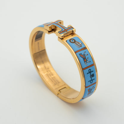 [LunaMar]H ROSE GOLD BRACELET BLUE CERAMIC