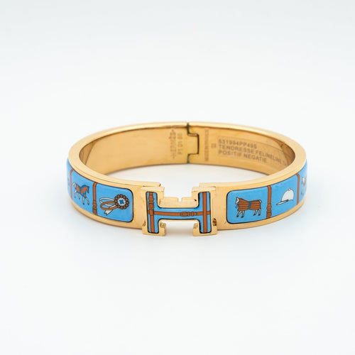 [LunaMar]H ROSE GOLD BRACELET BLUE CERAMIC