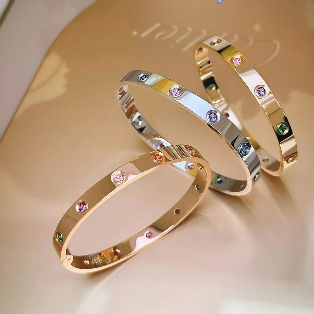 [LunaMar]CLASSIC 6.1MM LOVE BRACELET 10-DIAMOND MULTICOLOR