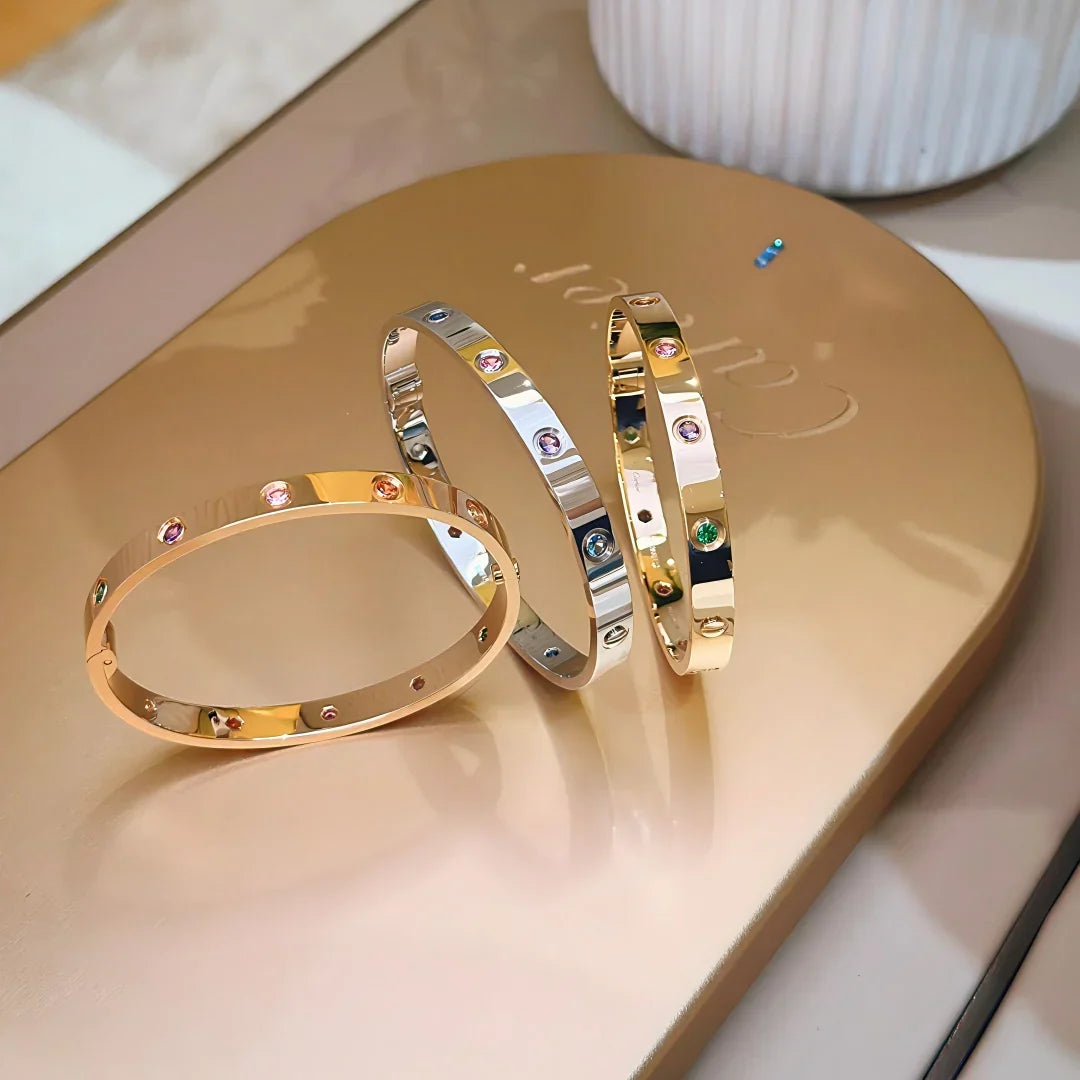 [LunaMar]CLASSIC 6.1MM LOVE BRACELET 10-DIAMOND MULTICOLOR