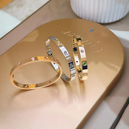 [LunaMar]CLASSIC 6.1MM LOVE BRACELET 10-DIAMOND MULTICOLOR