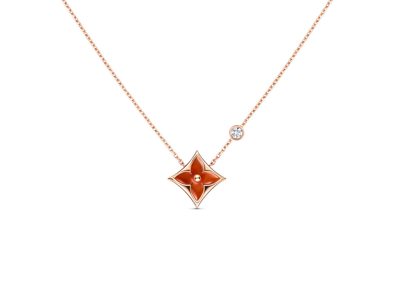 [LunaMar]STAR NECKLACE ROSE GOLD 1 DIAMOND