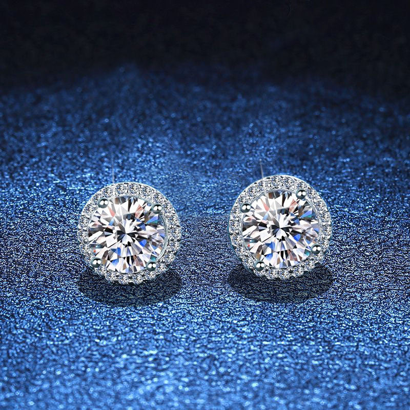 [LunaMar]CLASSIC 4-PRONG ROUND MOISSANITE STUD EARRINGS