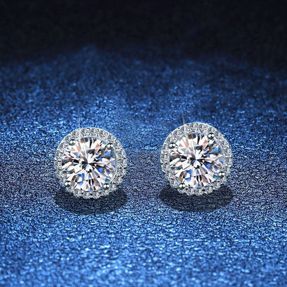 [LunaMar]CLASSIC 4-PRONG ROUND MOISSANITE STUD EARRINGS