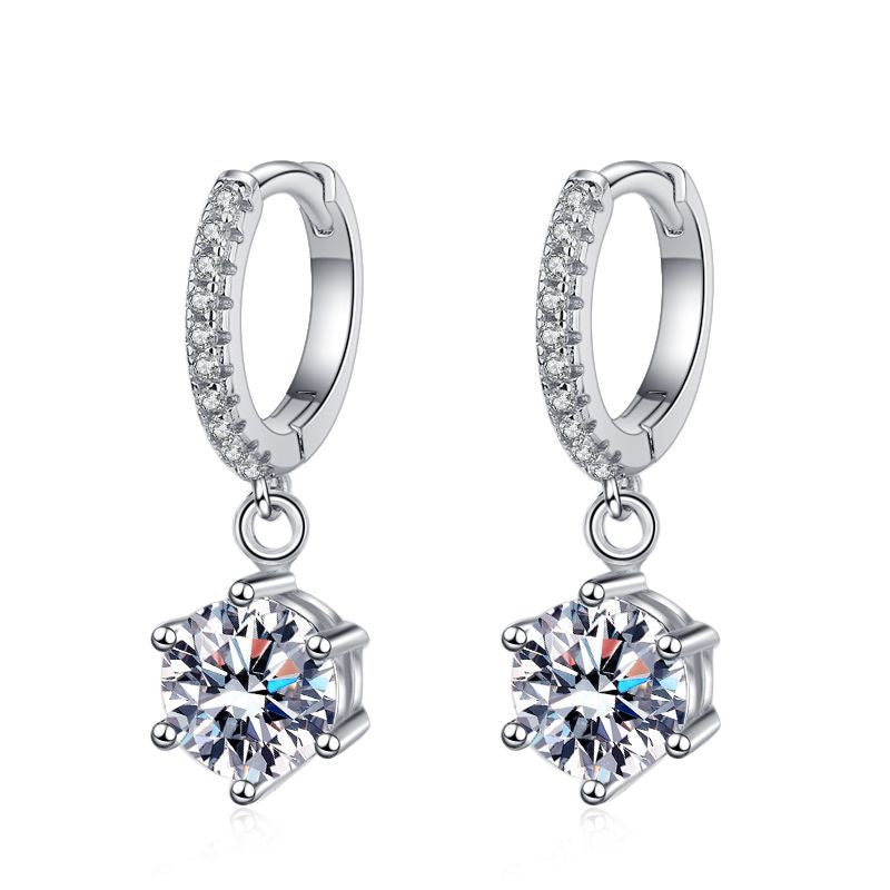[LunaMar]CLASSIC 6-PRONG MOISSANITE DROP EARRINGS