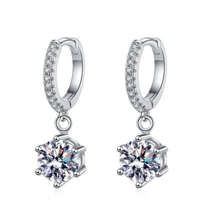 [LunaMar]CLASSIC 6-PRONG MOISSANITE DROP EARRINGS