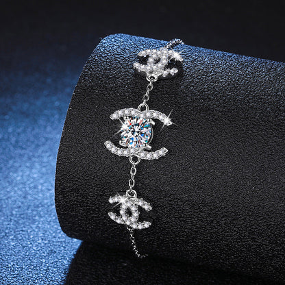 [LunaMar]CLASSIC INTERLOCKING MOISSANITE BRACELET
