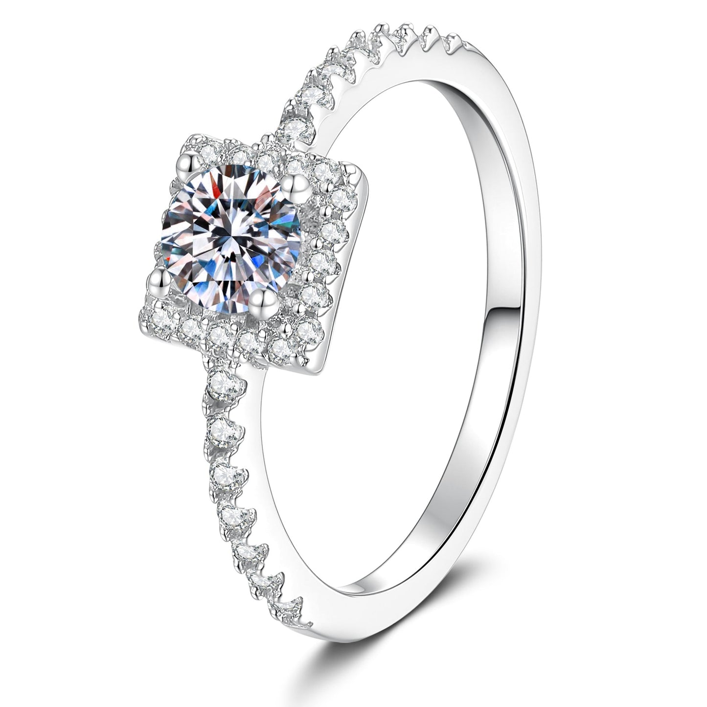 [LunaMar]DAINTY SUGAR-CUBE MOISSANITE RING
