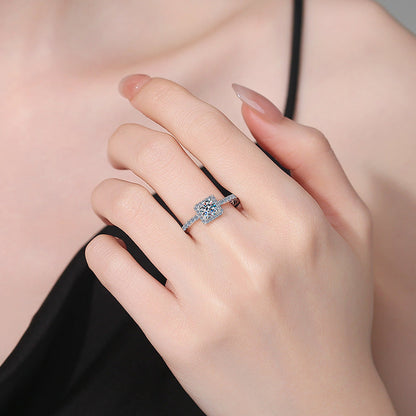 [LunaMar]DAINTY SUGAR-CUBE MOISSANITE RING