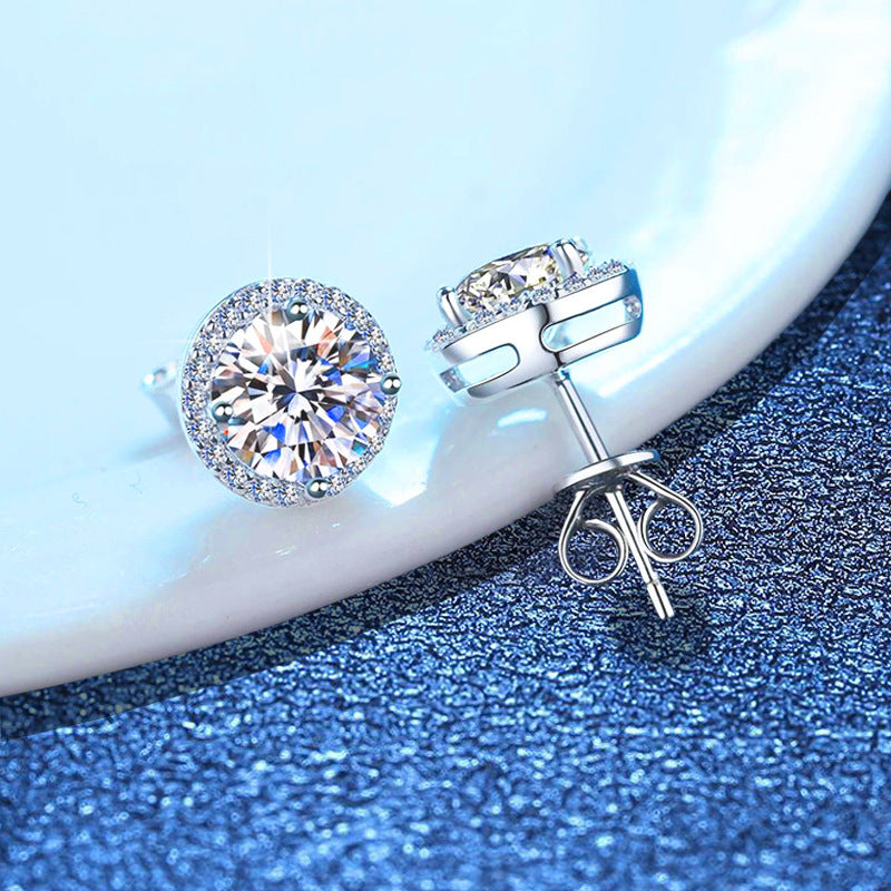 [LunaMar]CLASSIC 4-PRONG ROUND MOISSANITE STUD EARRINGS
