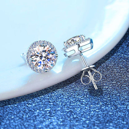 [LunaMar]CLASSIC 4-PRONG ROUND MOISSANITE STUD EARRINGS
